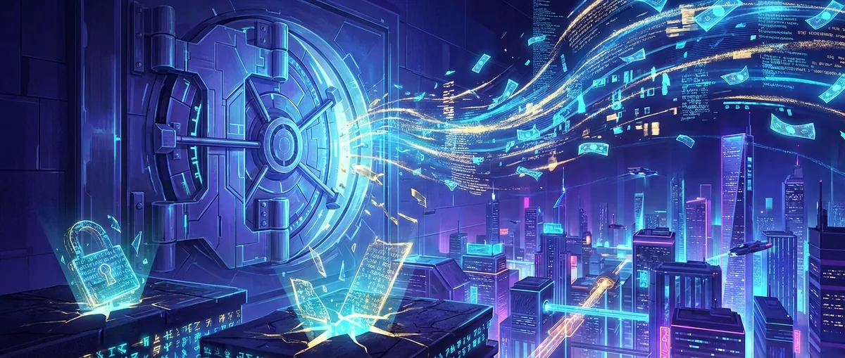 AI news illustration — OpenAI's $122B mega-round, Anthropic's double leak, Google Antigravity coding agent