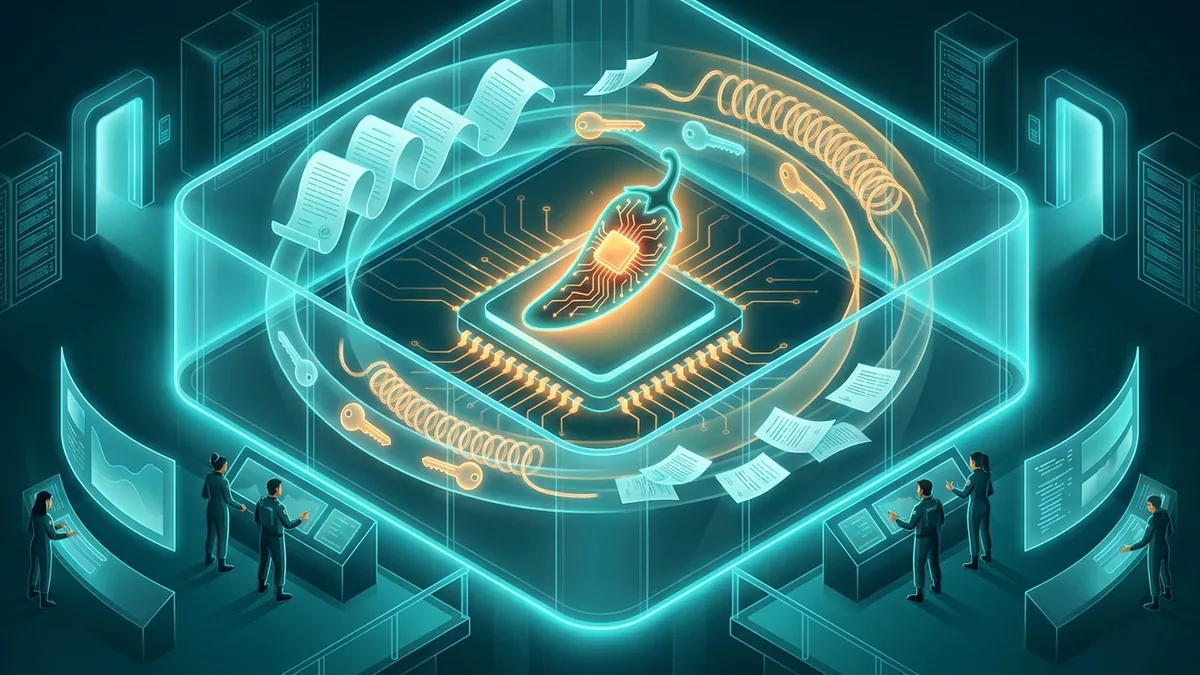An inference chip coordinating secure enterprise AI workflows