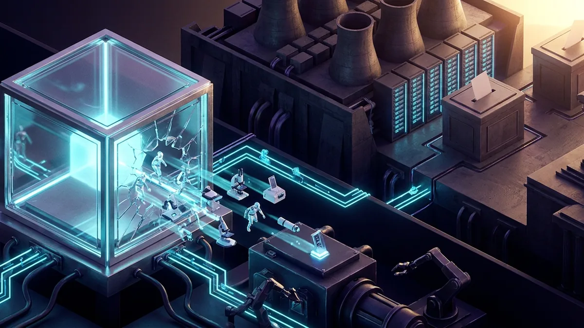 Agents crossing a secure sandbox while laboratory hardware and data centers connect
