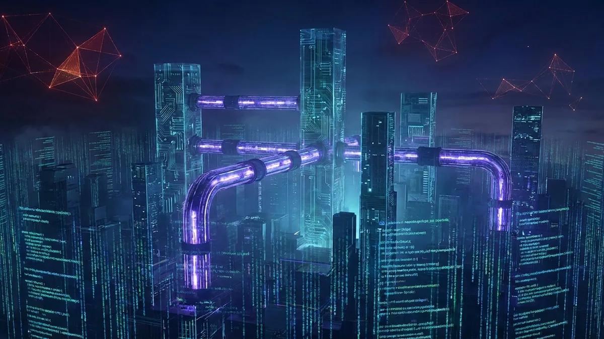 Astra cyber threshold and AI infrastructure represented as a fortified digital city