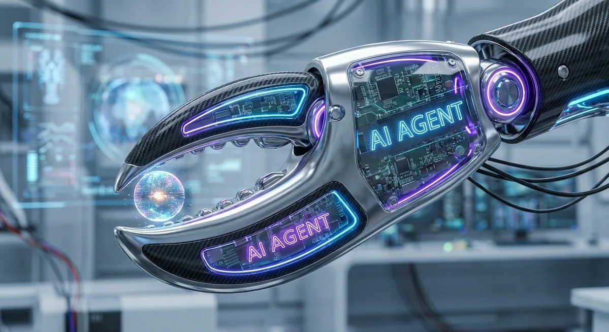 Futuristic AI agent lobster claw technology concept for OpenClaw daily news