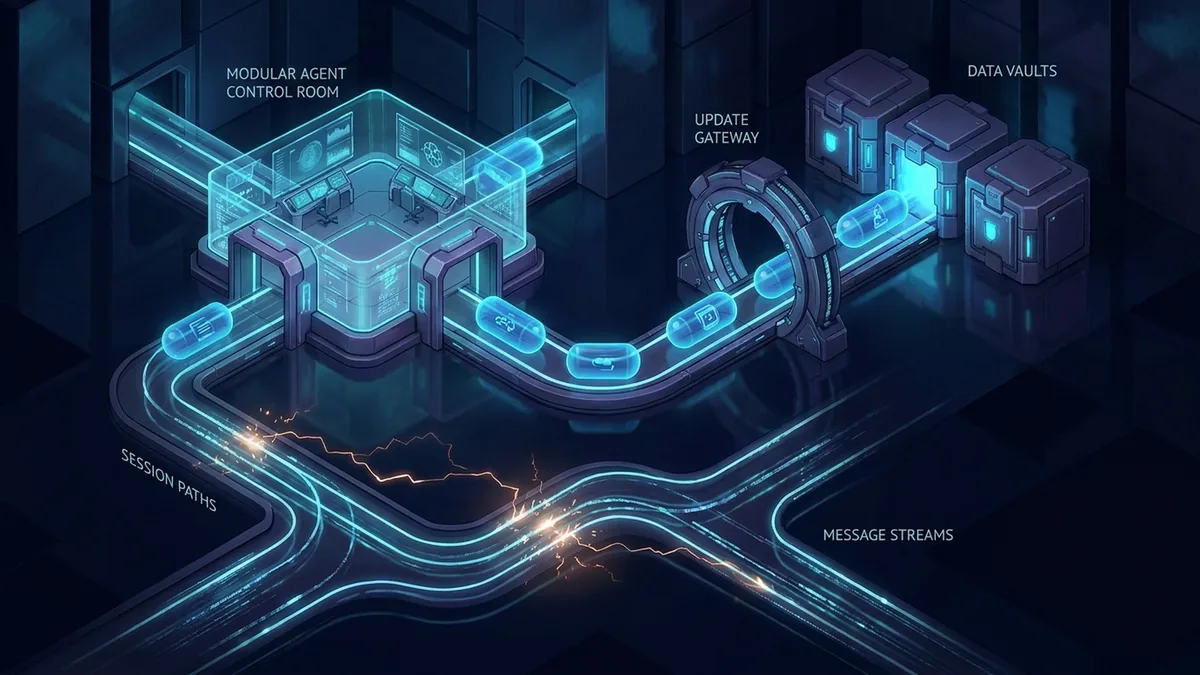 Resilient OpenClaw agent control room routing verified plugin updates into durable data systems