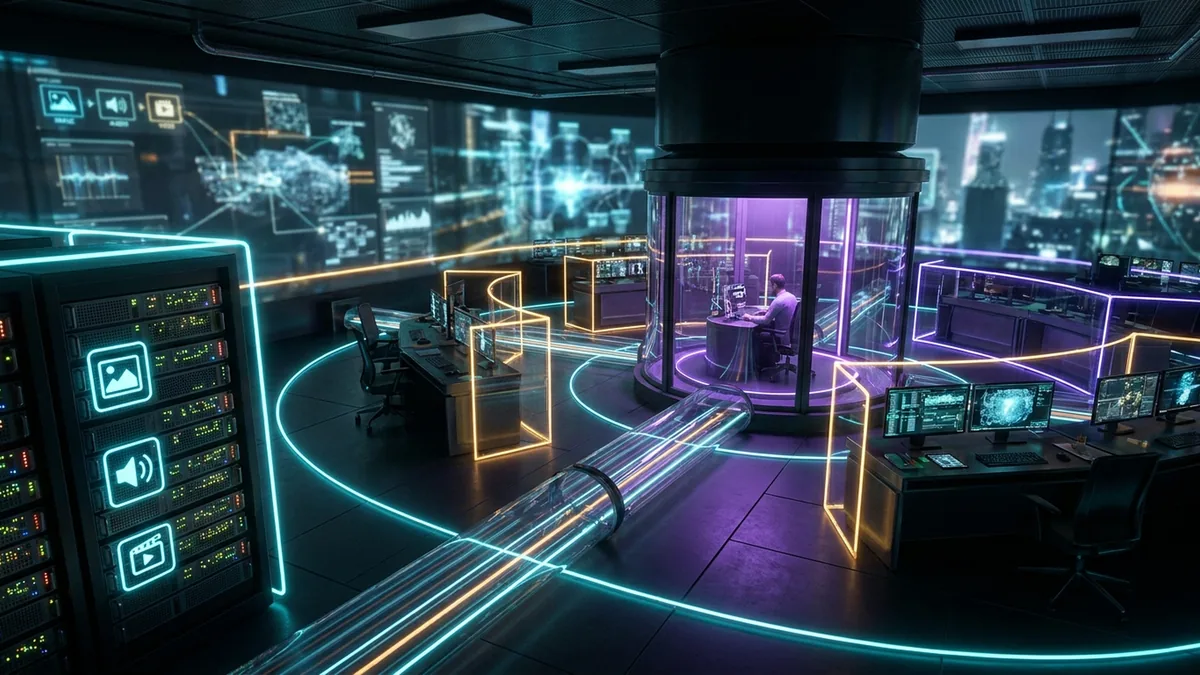 OpenClaw runtime hardening and MiniMax media stack visualized as a secure agent operations room