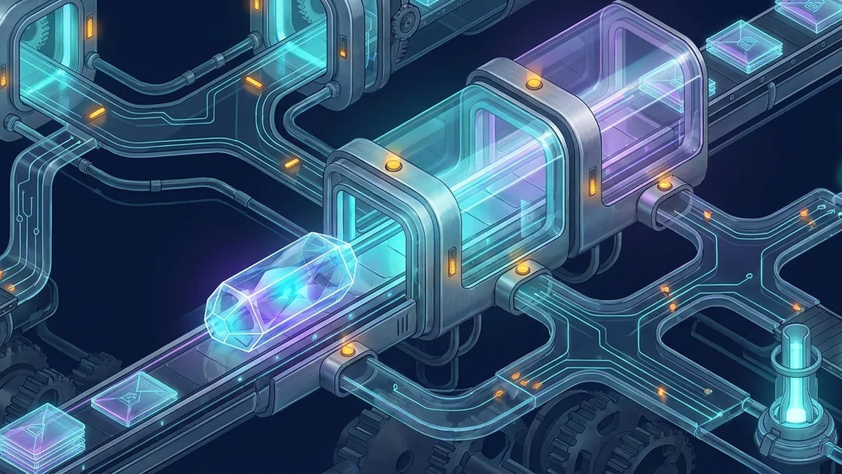 Editorial illustration of an atomic software update passing through verification and recovery stages